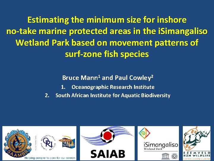 Estimating the minimum size for inshore no-take marine protected areas in the i. Simangaliso