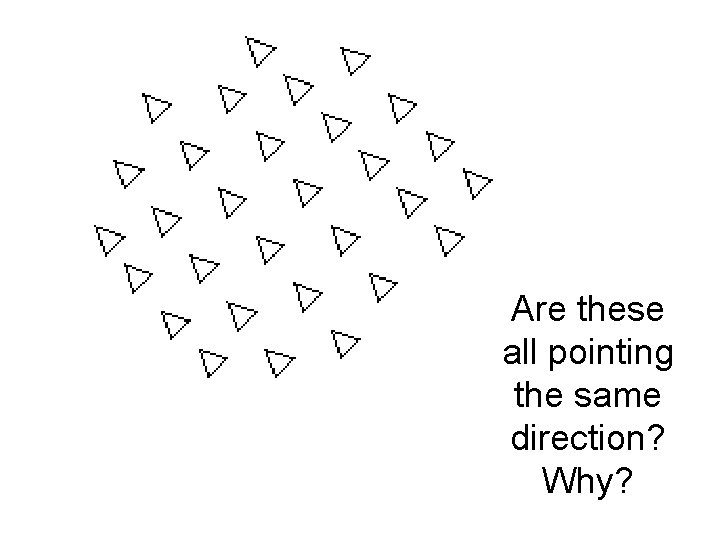 Are these all pointing the same direction? Why? 