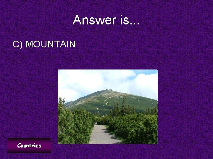 Answer is. . . C) MOUNTAIN Countries 