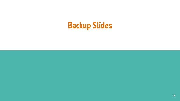 Backup Slides 20 