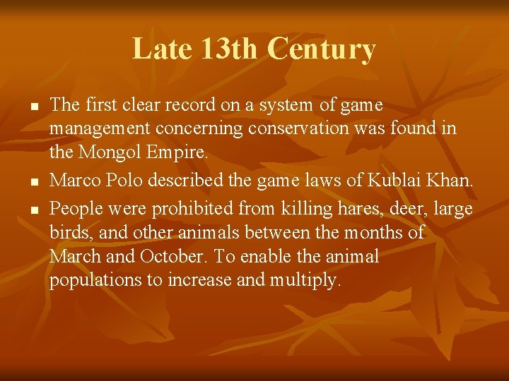 Late 13 th Century n n n The first clear record on a system