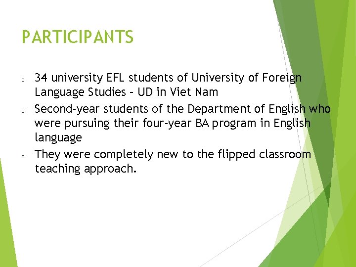 VIRTUAL PRESENTATION THE AFFORDANCES OF THE FLIPPED CLASSROOM