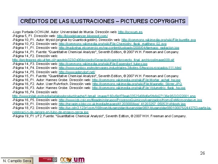 CRÉDITOS DE LAS ILUSTRACIONES – PICTURES COPYRIGHTS -Logo Portada OCW-UM. Autor: Universidad de Murcia.