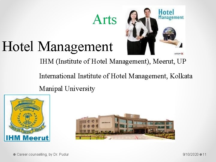 Arts Hotel Management IHM (Institute of Hotel Management), Meerut, UP International Institute of Hotel