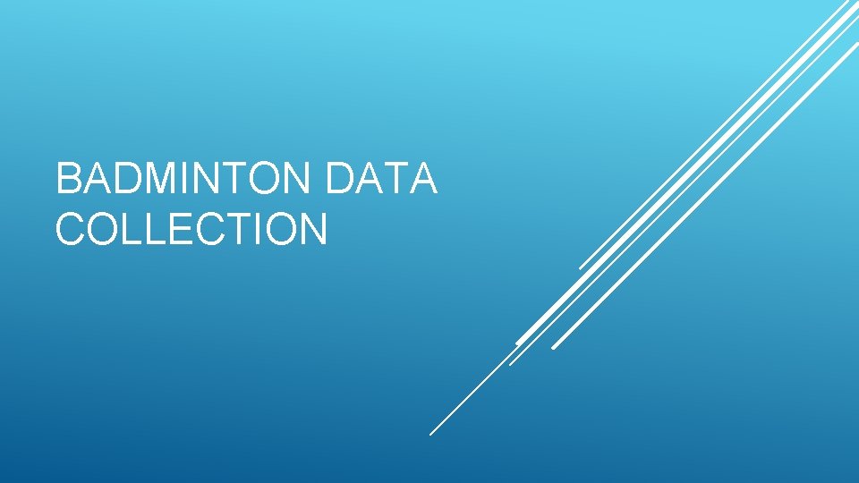 BADMINTON DATA COLLECTION 