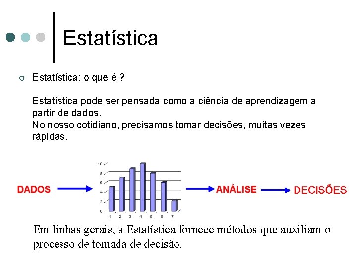 Estatística ¢ Estatística: o que é ? Estatística pode ser pensada como a ciência