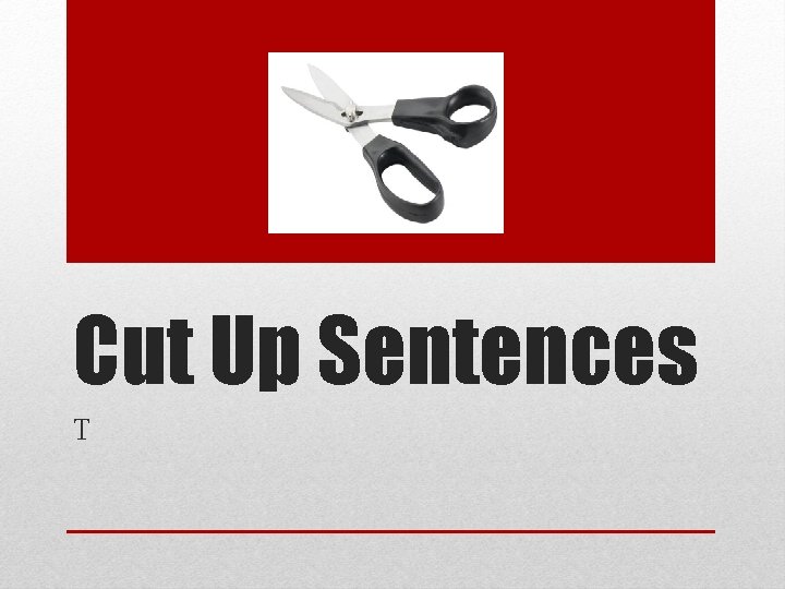 Cut Up Sentences T 