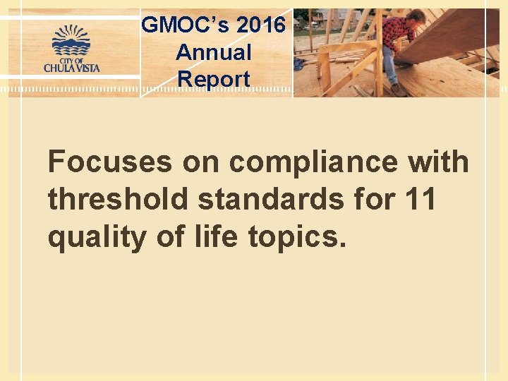 GMOC’s 2016 Annual Report Focuses on compliance with threshold standards for 11 quality of