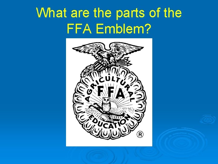 What are the parts of the FFA Emblem? 