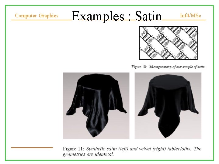 Computer Graphics Examples : Satin Inf 4/MSc 