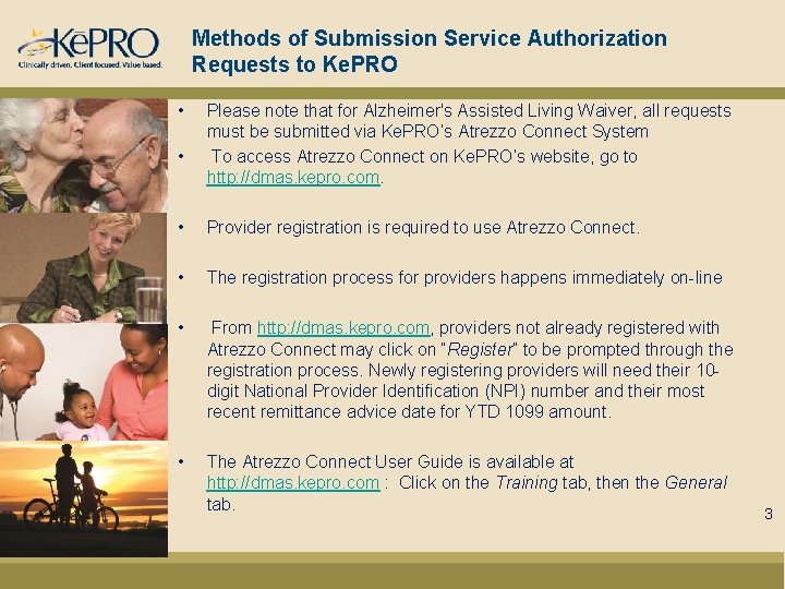 Methods of Submission Service Authorization Requests to Ke. PRO • • Please note that