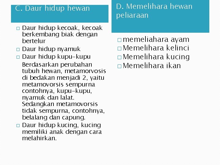 C. Daur hidup hewan � � Daur hidup kecoak, kecoak berkembang biak dengan bertelur