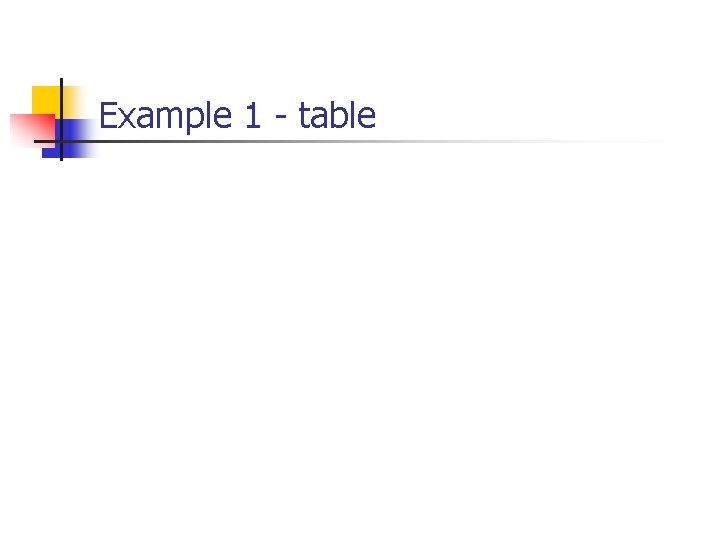 Example 1 - table 