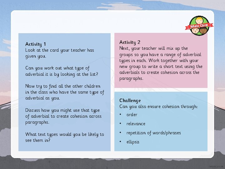 Activity 1 Look at the card your teacher has given you. Can you work Activity 1 Look at the card your teacher has given you. Can you work