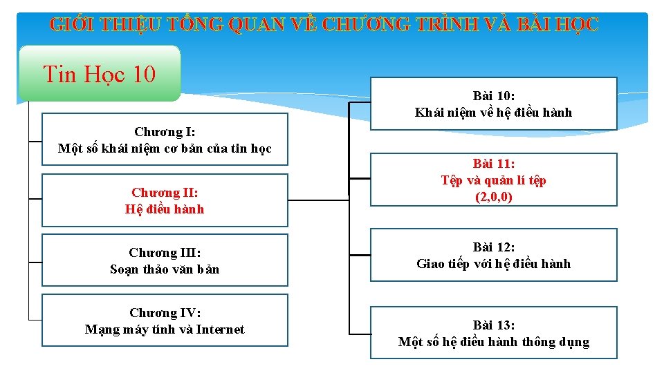 GIỚI THIỆU TỔNG QUAN VỀ CHƯƠNG TRÌNH VÀ BÀI HỌC Tin Học 10 Bài