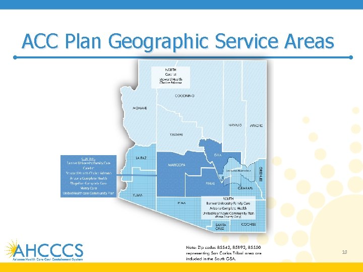 ACC Plan Geographic Service Areas 10 