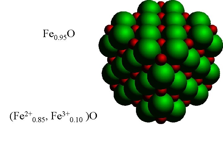 Fe 0. 95 O (Fe 2+0. 85, Fe 3+0. 10 )O 