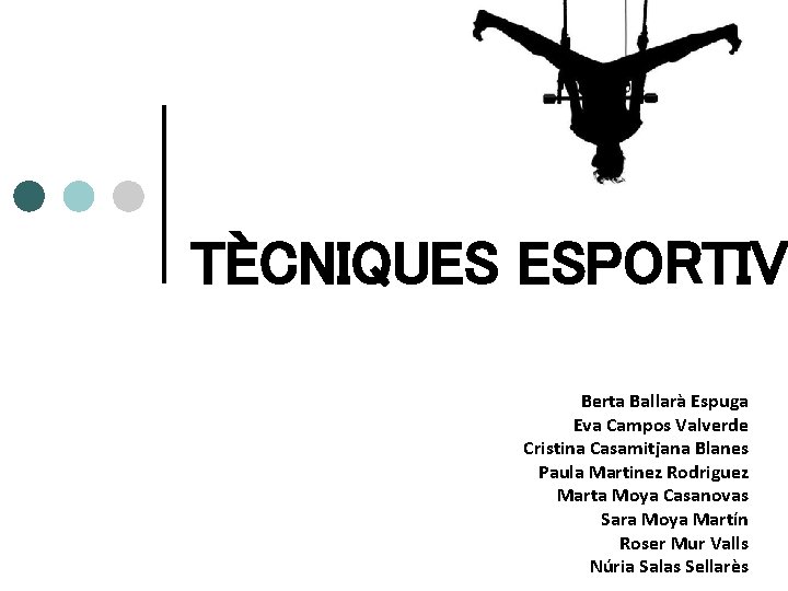 TÈCNIQUES ESPORTIV Berta Ballarà Espuga Eva Campos Valverde Cristina Casamitjana Blanes Paula Martinez Rodriguez