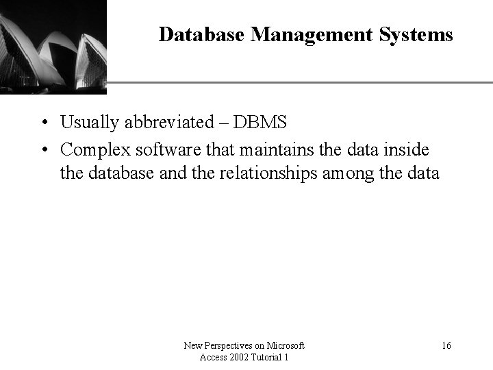 Database Management Systems. XP • Usually abbreviated – DBMS • Complex software that maintains