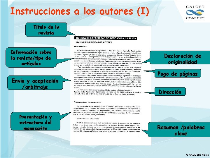 Instrucciones a los autores (I) Título de la revista Información sobre la revista/tipo de
