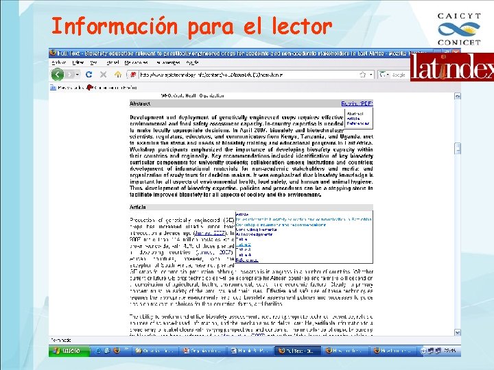 Información para el lector 