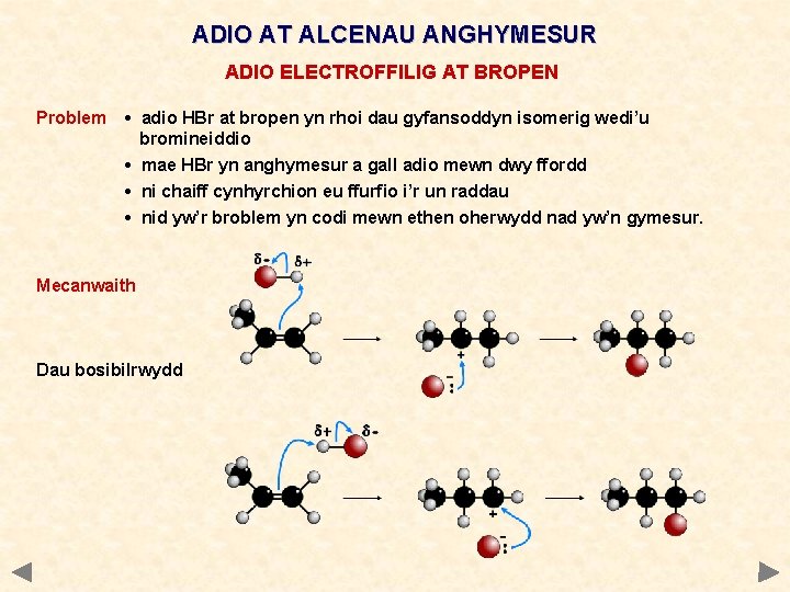 ADIO AT ALCENAU ANGHYMESUR ADIO ELECTROFFILIG AT BROPEN Problem • adio HBr at bropen