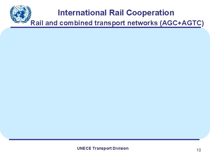 International Rail Cooperation Rail and combined transport networks (AGC+AGTC) UNECE Transport Division 10 
