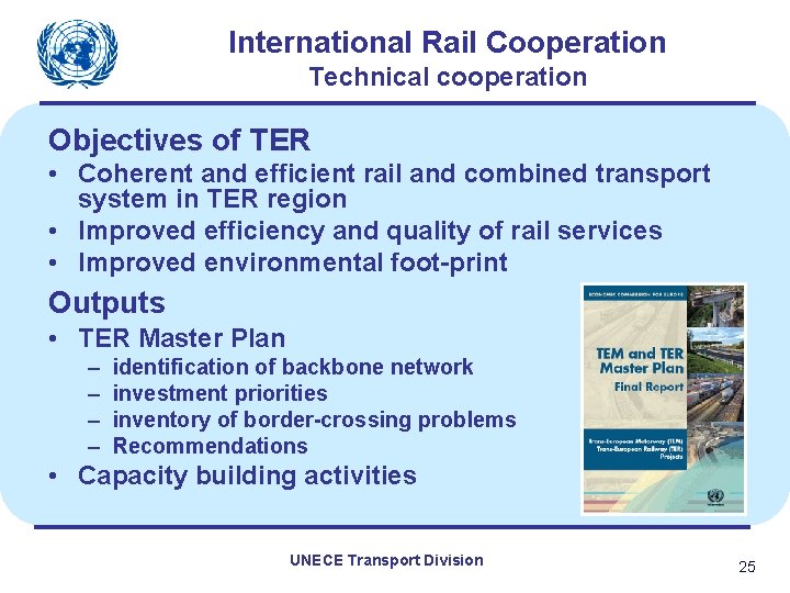 International Rail Cooperation Technical cooperation Objectives of TER • Coherent and efficient rail and