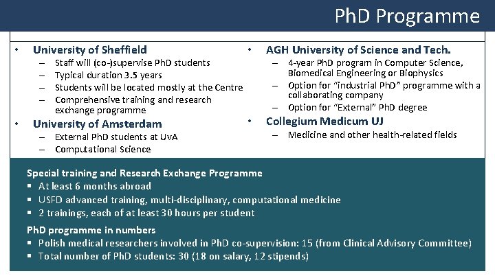 Ph. D Programme • University of Sheffield • University of Amsterdam • – –