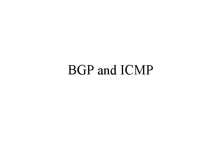 BGP and ICMP 