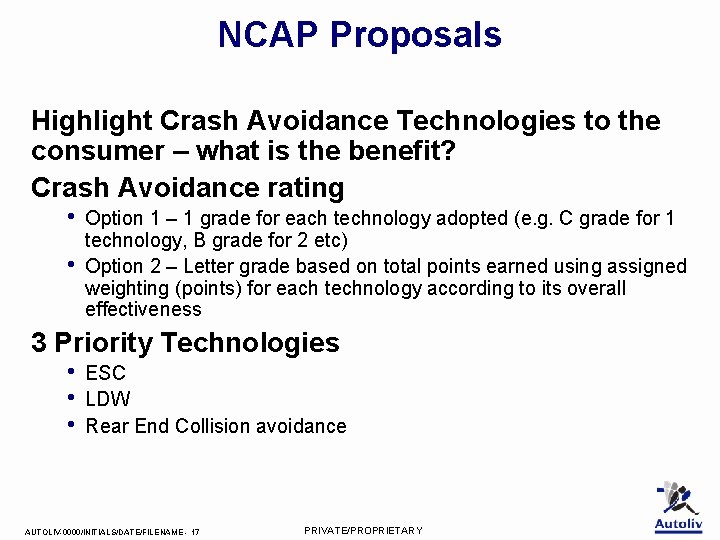 NCAP Proposals Highlight Crash Avoidance Technologies to the consumer – what is the benefit?