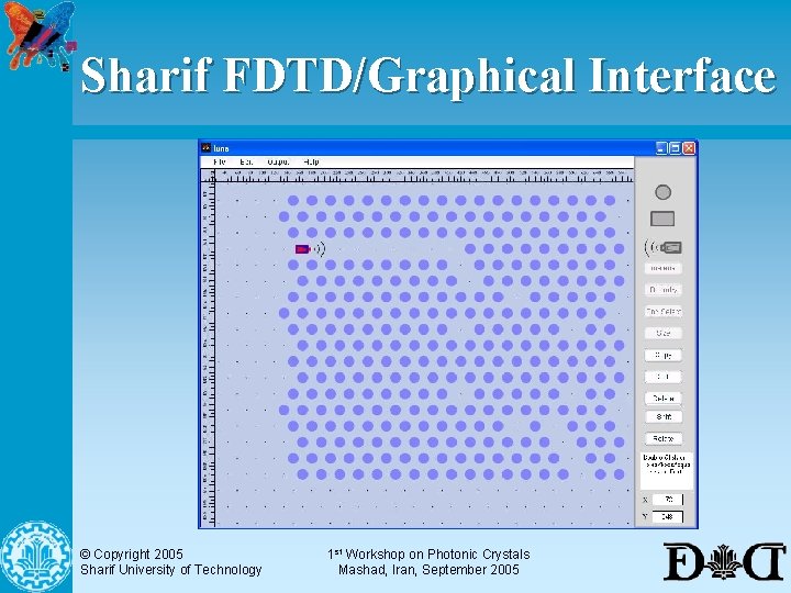 Sharif FDTD/Graphical Interface © Copyright 2005 Sharif University of Technology 1 st Workshop on