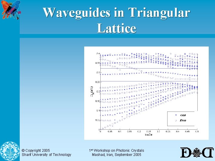 Waveguides in Triangular Lattice © Copyright 2005 Sharif University of Technology 1 st Workshop