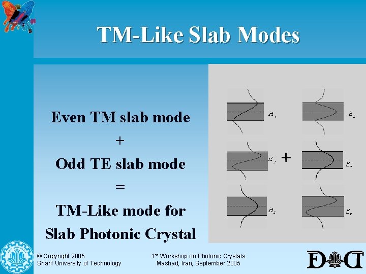 TM-Like Slab Modes Even TM slab mode + Odd TE slab mode = TM-Like