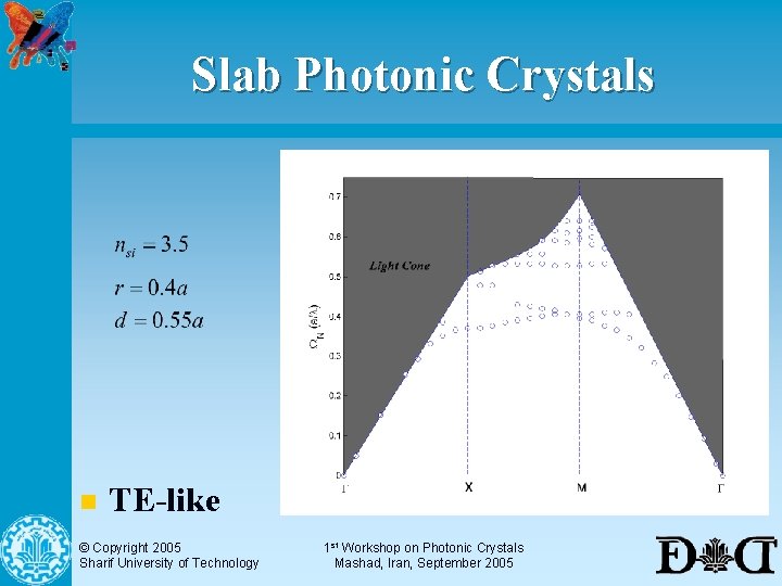 Slab Photonic Crystals n TE-like © Copyright 2005 Sharif University of Technology 1 st