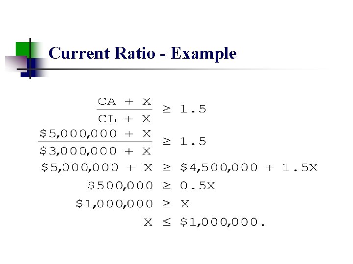 Current Ratio - Example 