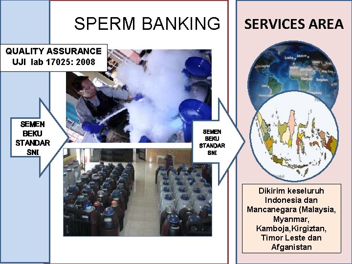 SPERM BANKING SERVICES AREA QUALITY ASSURANCE UJI lab 17025: 2008 SEMEN BEKU STANDAR SNI