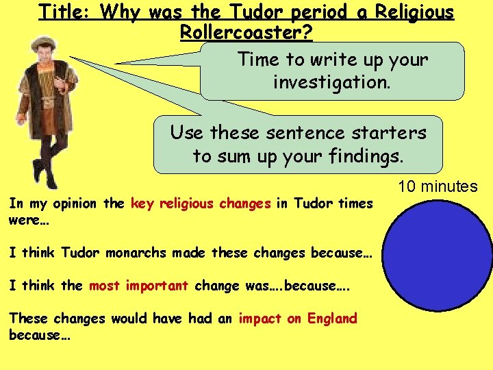 Title: Why was the Tudor period a Religious Rollercoaster? Time to write up your