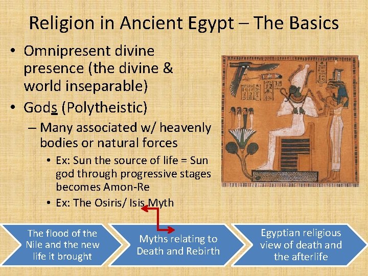 Religion in Ancient Egypt – The Basics • Omnipresent divine presence (the divine &