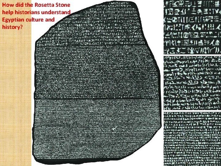 How did the Rosetta Stone help historians understand Egyptian culture and history? 