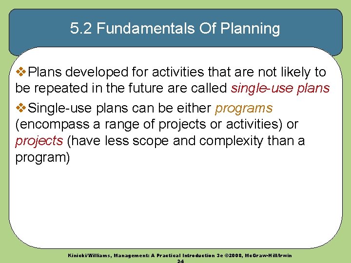 5. 2 Fundamentals Of Planning v. Plans developed for activities that are not likely