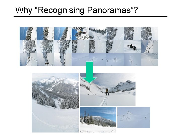 Why “Recognising Panoramas”? 