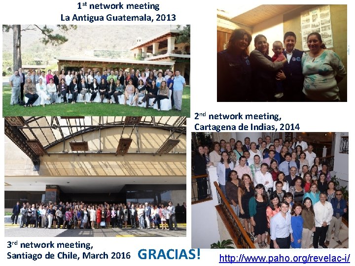 1 st network meeting La Antigua Guatemala, 2013 2 nd network meeting, Cartagena de