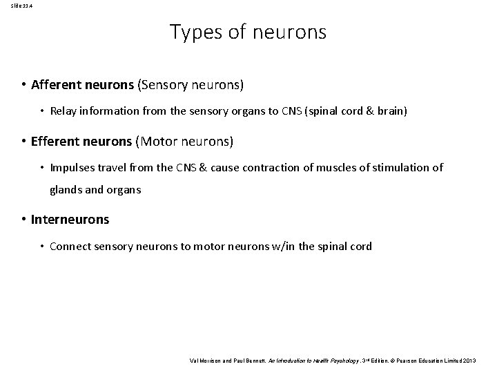 Slide 11. 4 Types of neurons • Afferent neurons (Sensory neurons) • Relay information