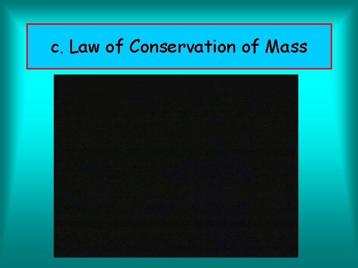 c. Law of Conservation of Mass 