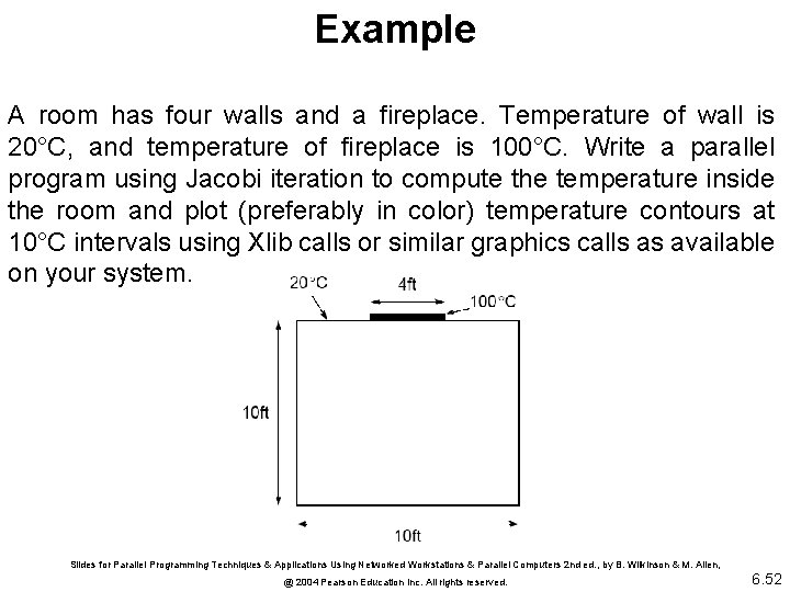 Example A room has four walls and a fireplace. Temperature of wall is 20°C,