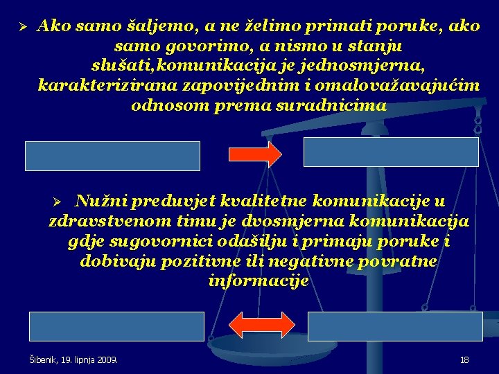 Ø Ako samo šaljemo, a ne želimo primati poruke, ako samo govorimo, a nismo