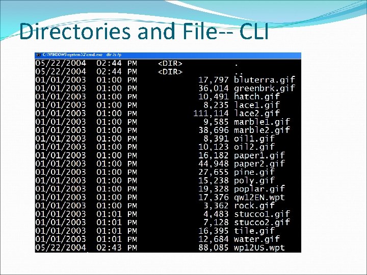 Directories and File-- CLI 