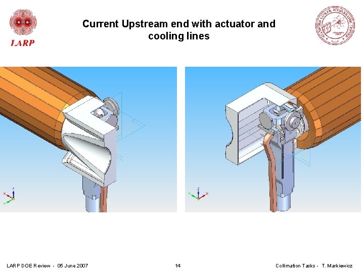 Current Upstream end with actuator and cooling lines LARP DOE Review - 05 June