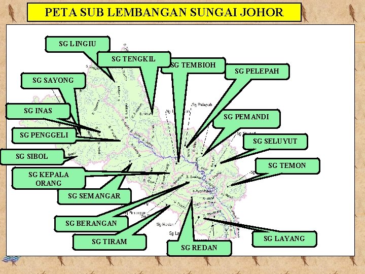 PETA SUB LEMBANGAN SUNGAI JOHOR SG LINGIU SG TENGKIL SG TEMBIOH SG PELEPAH SG